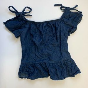 Denim Off The Shoulder Top